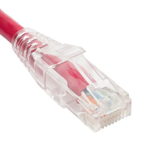 ICC ICPCST03RD CAT6 Clear Slimline Boot Patch Cord, 3', Red