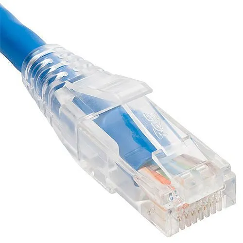 ICC ICPCST10BL CAT6 Clear Slimline Boot Patch Cord, 10', Blue
