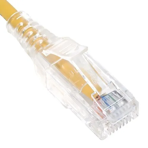 ICC ICPCSY01YL Cat 6 Slim Clear Boot Patch Cord, 1', Yellow, 10-Pack
