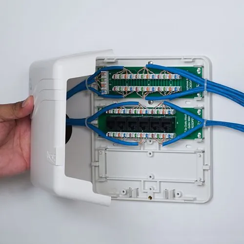 ICC ICRDSMMBW1 Mini Voice and Data Wiring Enclosure with Cover, 4"