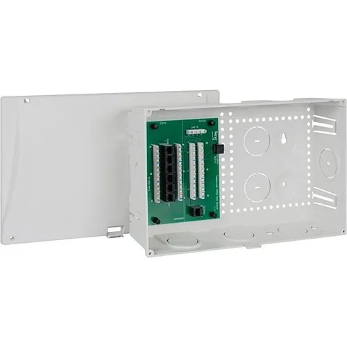 ICC ICRESDC9PW 9" Plastic Enclosures Media Center Voice Data, 8-Port Voice with RJ-31X, 8-Port CAT5e