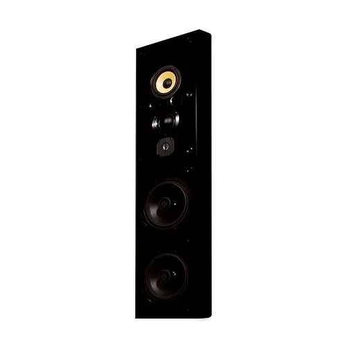 Induction Dynamics ID1.W-BG Single On-Wall 3-Way Tower with Dual Subwoofers, Black Gloss