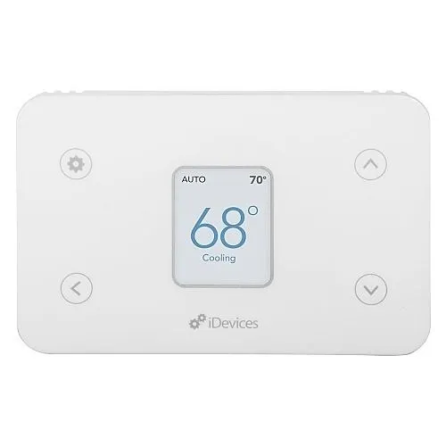 iDevices IDEV0005AND5 Wi-Fi Enabled Smart Thermostat, Works with Amazon Alexa, Apple HomeKit, and Google Assistant, 24VAC, C-Wire Required, White