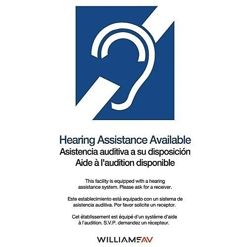 Williams AV IDP 008 Self-Adhesive ADA Wall Plaque