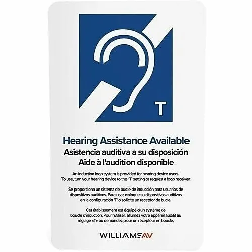 Williams AV IDP 009 T-Coil ADA Wall Plaque