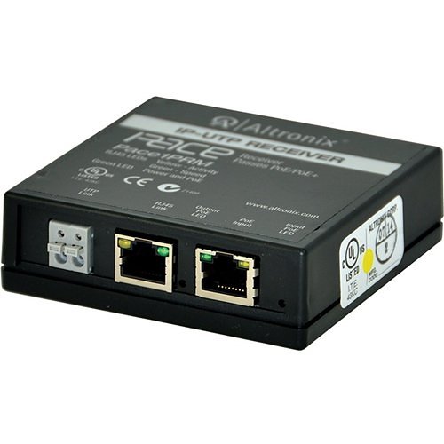 Altronix PACE1PRM Long-Range Ethernet Single-Port Receiver, 100Mbps per Port, Passes PoE/PoE+, Requires Compatible Transceiver
