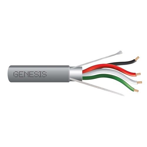 Genesis 32041109 22/4 Stranded Shielded Cable, Plenum, CMP, FT6, 1000' (304.8 m) Pull Box, Gray