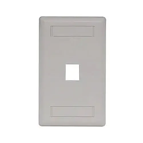 Hubbell IFP11OW Single-Gang Keystone Wall Plate, 1-Port, Light Almond/Office White
