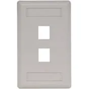 Hubbell IFP12OW Single-Gang Keystone Wall Plate, 2-Port, Light Almond/Office White