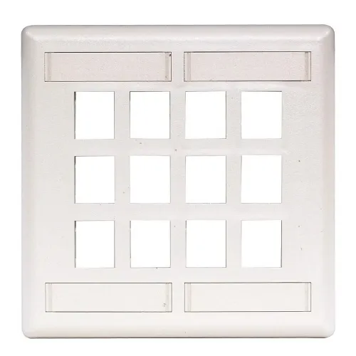 Hubbell IFP212W Wallplate Flush Mount 2-Gang 12-Port Wallplate, White