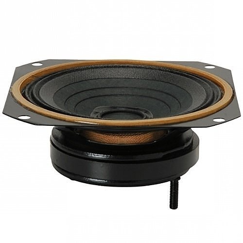 Quam 4C3PAB 4" Indoor Square Frame Loudspeaker with Cloth Surround, oz, 96 dB, Ohms, Black