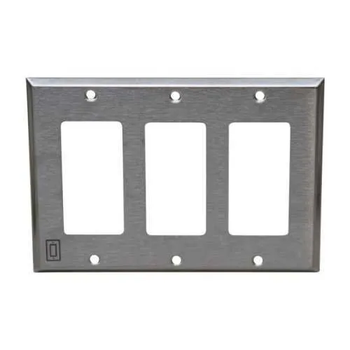 SAE IGP3SS Three-Gang Faceplate, Stainless Steel