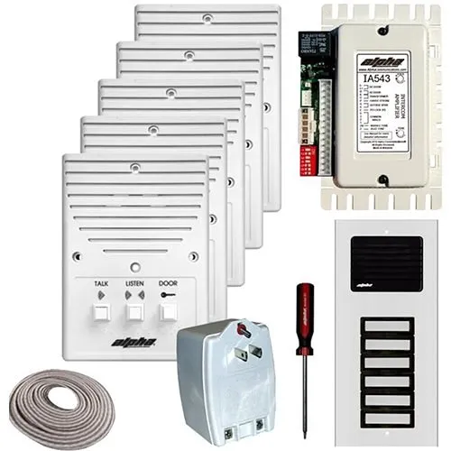 Alpha IK543/5S Alpha IK5435S 5-Unit Apartment Intercom and Wire Kit