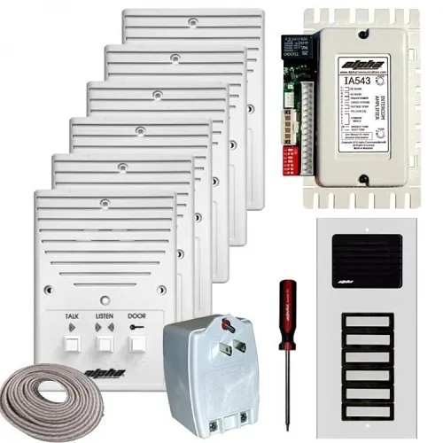 Alpha IK543/6S 6 Unit Apartment Intercom Kit, 6-Pack
