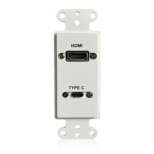 Comprehensive WPD-HD-U3C-AW Single Gang Pass-Through Decorative Wall Plate with HDMI Female Port and USB 3.0 Type Pigtail, White