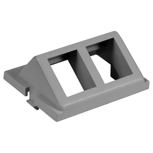 Hubbell IM2KA15GY 2-Port Keystone Audio / Video Unloaded Module, Angled, 1.5-Unit, Gray
