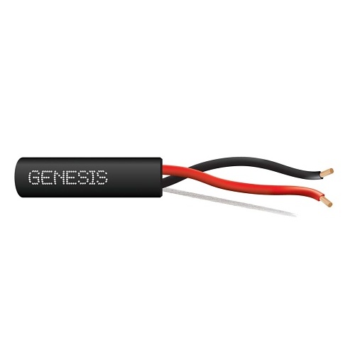 Genesis 52855008 14/2 (105-Strand Oxygen-Free Copper) Audacious Unshielded Speaker Cable, Direct Burial, CM, 500' (152.4 m) Reel, Black