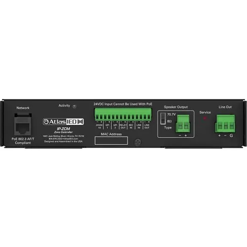 AtlasIED IP-ZCM1RMK Single POE+ IP Addressable IP-to-Analog Gateway with Integrated Amplifier and Rack Mount Kit