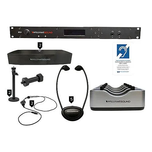 Williams AV IR SY12 IR+ Secure Assistive Listening System with Single Rack Unit, Black
