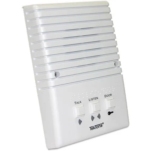 TekTone IR103E Tek-ENTRY Apartment Intercom Station, 3-Wire, Flush Mount, ABS Plastic, White