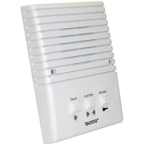 TekTone IR105E Tek-ENTRY Apartment Intercom Station, Wire, Flush Mount, ABS Plastic, White