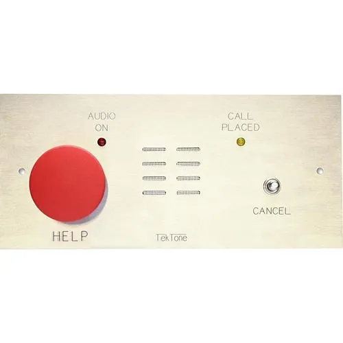TekTone IR150SS Tek-SAFE Area of Rescue Assistance Remote Call Station with Mushroom Push Button, Flush Mount, Stainless Steel