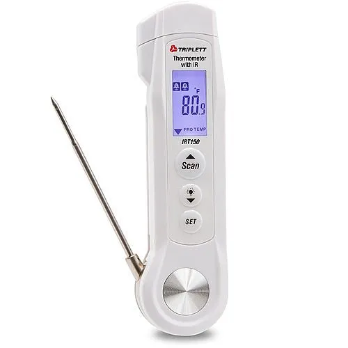 Triplett IRT150 Stem Thermometer with IR, Backlit Display, IP65