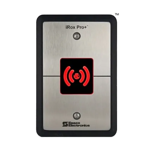 Essex IRXPO-2S-LRB iRox Pro  Single Gang Dual Frequency Reader with 13.56 MHz and 125 kHz multiCLASS SE/OSDP, Stainless Faceplate with Ligature Resistant Bezel