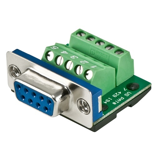 MaxBlox CD-MX9F 9-Pin DB9 Female Screw Terminal Connector for RS-232/422 Control