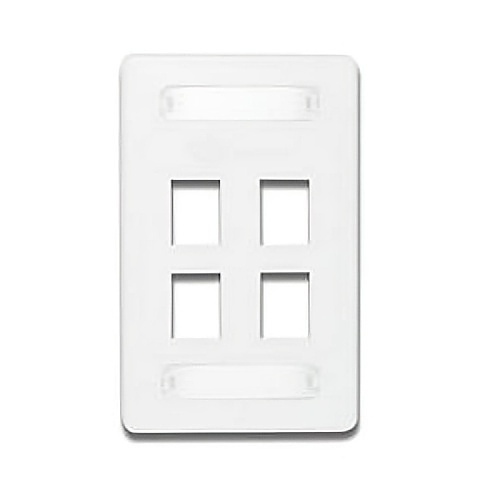 Siemon 10GMX-FPS04-02 Wall Plate, F-Plate, 10G, Single-Gang, Opens, MX Series, White