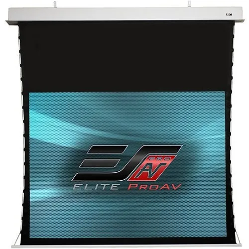 Elite Screens ITE120HW2-E8 Evanesce Tab-Tension Series 120" In-Ceiling Electric Motorized Front Projection Screen with 8" Top Drop, CineWhite