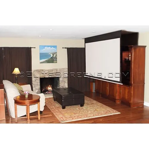 Elite Screens Evanesce Tab-Tension 120" Diagonal CineWhite In-Ceiling Electric Motorized Front Projection Screen with 8" Top Drop
