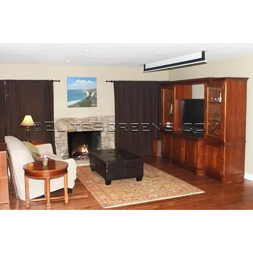 Elite Screens Evanesce Tab-Tension 120" Diagonal CineWhite In-Ceiling Electric Motorized Front Projection Screen with 8" Top Drop