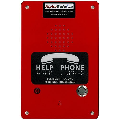Alpha RCB2100RR Refuge Call Box for AlphaRefuge 2100 Series, Remote 24V Power, Surface, Red Powder-Coated Metal