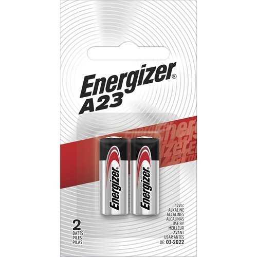 Energizer A23-BPZ-2 45mAh 12V Alkaline Button Top Batteries for Keyless Entry, 2-Pack