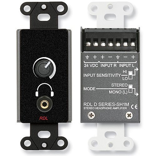 RDL DB-SH1M Stereophonic Headphone Amplifier, 1/8" (3.5mm) Jack, Black