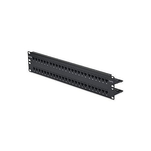 Belden DC6PPF2U48BK CAT6 DataConnect Patch Panel, UTP, Flat, 48-Port, 2U (Preloaded), Black