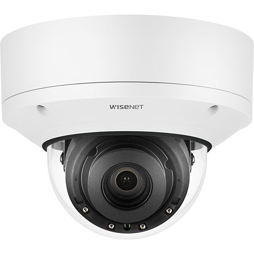 Hanwha XND-8081REV Wisenet X Series 5MP Vandal-Resistant Indoor IR Network Dome Camera with PoE Extender, 2.8-12mm, White
