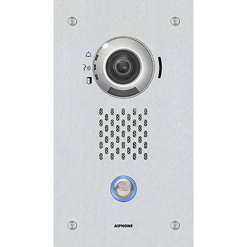Aiphone IX-DVF SIP Compatible Flush Mounted IP Video Door Station, Vandal Resistant Stainless-Steel Faceplate