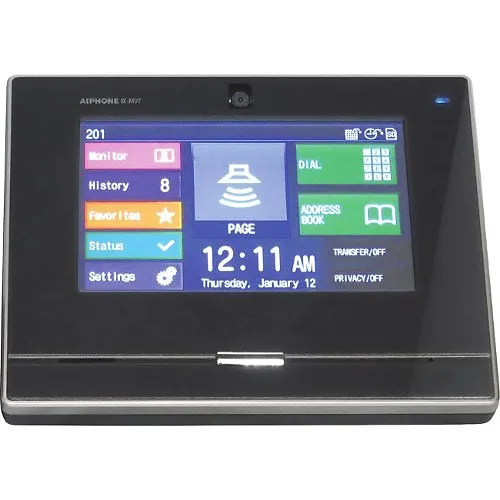 Aiphone IX-MV7-B IP SIP Compatible IP Video Master Station 7" Touchscreen and Hands-Free, Black