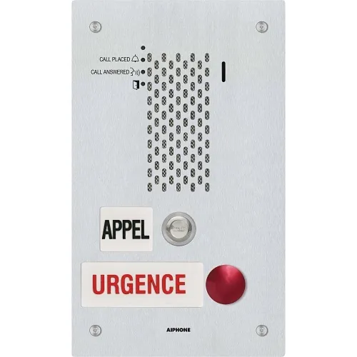 Aiphone IX-SSA-2RA-FR IX Series 2-Call Button IP Emergency Station, French, Flush Mount