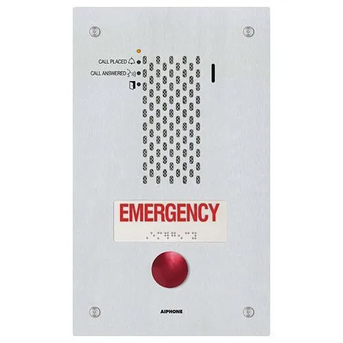 Aiphone IX-SSA-RA IP Audio Emergency Station, SIP Compatible, ADA Compliant, 1-Call Button