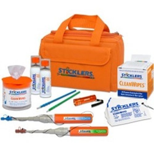 Sticklers MCC-FK08 High-Volume Fiber Optic Cleaning Kit, 2300+ Cleans, Orange Bag