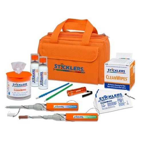 Sticklers MCC-FK08 High-Volume Fiber Optic Cleaning Kit, 2300+ Cleans, Orange Bag