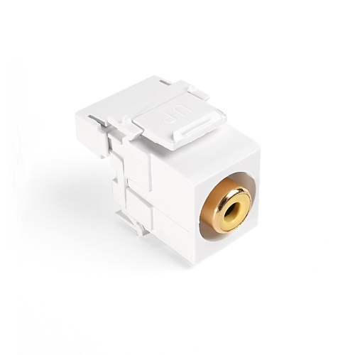 Leviton 40735-RYW QuickPort RCA Connector, Yellow