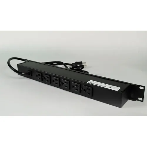 Wiremold J06B0B Rack Mounted 120V-15A Power Distribution Unit, 6' Cord, TAA Compliant