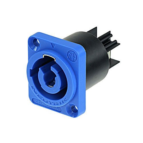 NEUTRIK NAC3MPA-1 powerCon 20 Chassis Connector, Power-in, 3/16" Flat Tab Terminals, Blue