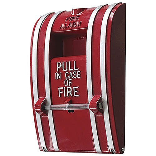 Kidde K-270A-DPO K-270 Series Fire Alarm Pull Station with Wire Leads, Metal, Double Pole, Open Circuit, Red