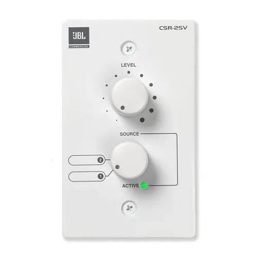 JBL Professional CSR-2SV In-Wall Volume Control and Source Selector for Select CSM Mixers, White