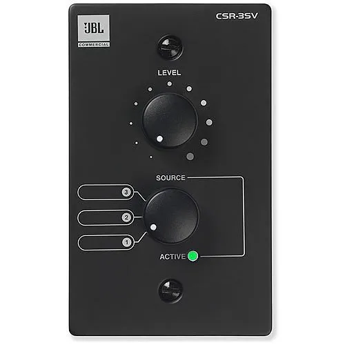 JBL Professional CSR-3SV 3-Position In-Wall Volume Control and Source Selector for CSM Mixers, Black